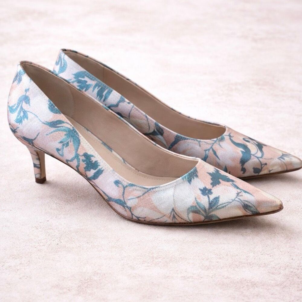 Louise et Cie Jordyna Heels Floral Satin Multicolor Women 7.5 Boho Romantic - Picture 3 of 6